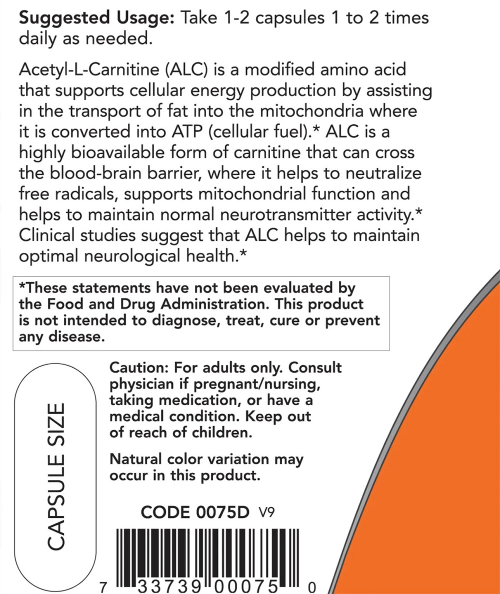 Acetyl-L-carnitine – 500 mg – 50 kapsulių - Billede 3
