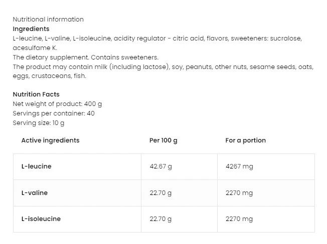 OstroVit – BCAA Instant Cola – 400 g - Billede 7