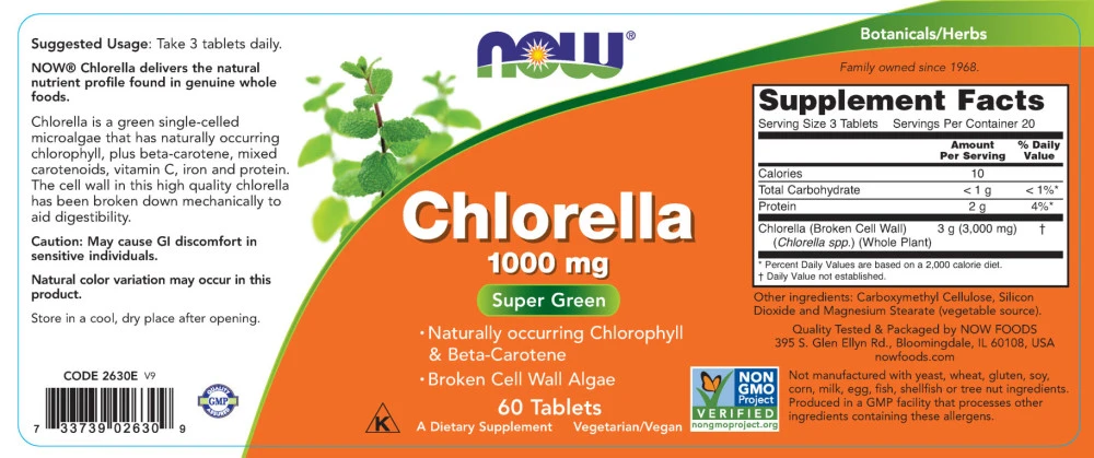 Chlorella – 1000 mg – 60 tablečių - Billede 3