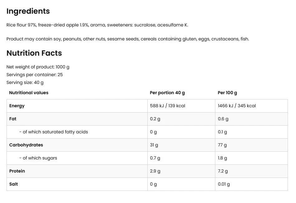 Ostrovit – Cream of Rice, Cremet obuolys – 1000 g - Image 4