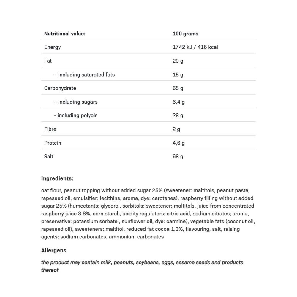 Fitking – Lėkštės Kiks, Peanutbutter ir Hindbær Jelly – 128g - Image 4