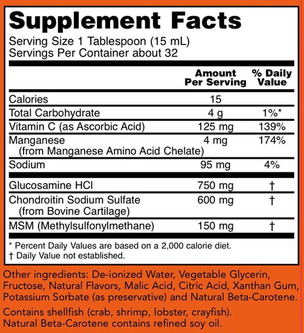 Glukosaminas ir chondroitinas su MSM skystas – 473 ml - Image 2