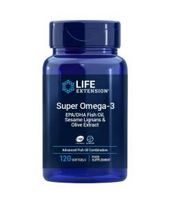 LIFE EXTENSION Super Omega-3 EPA/DHA with Sesame Lignans & Olive Extract EU version (120 enteric coated sgels)