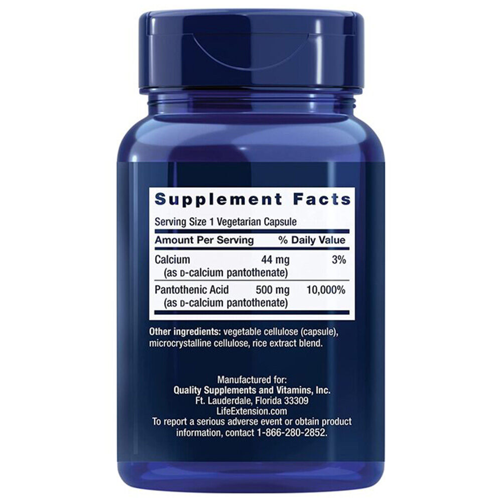 Pantothensyre (B-5-vitamin) – 500mg – 100 kapsulių - Billede 5