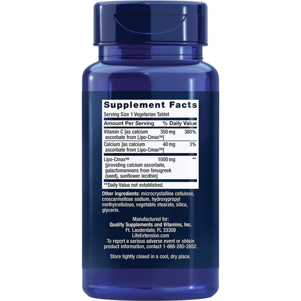 Life Extension – Vitamin C 24-Hour liposominis hidrogelio formulė – 60 veg tablečių - Billede 5