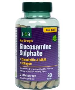 Max Strength Glucosamine Sulphate + Chondroitin & MSM + Collagen - 90 tablets