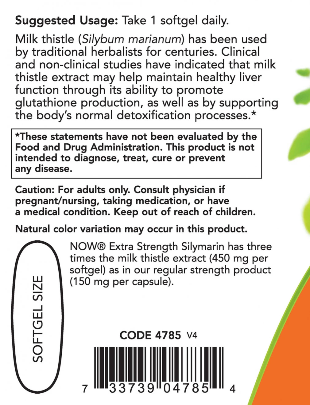 Mælketidsel ekstraktas, ekstra stiprumas – 120 softgels - Billede 3