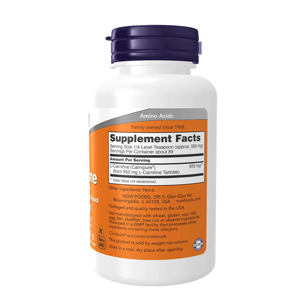 NOW Foods – L-Carnitine Pulver 85 g - Billede 4
