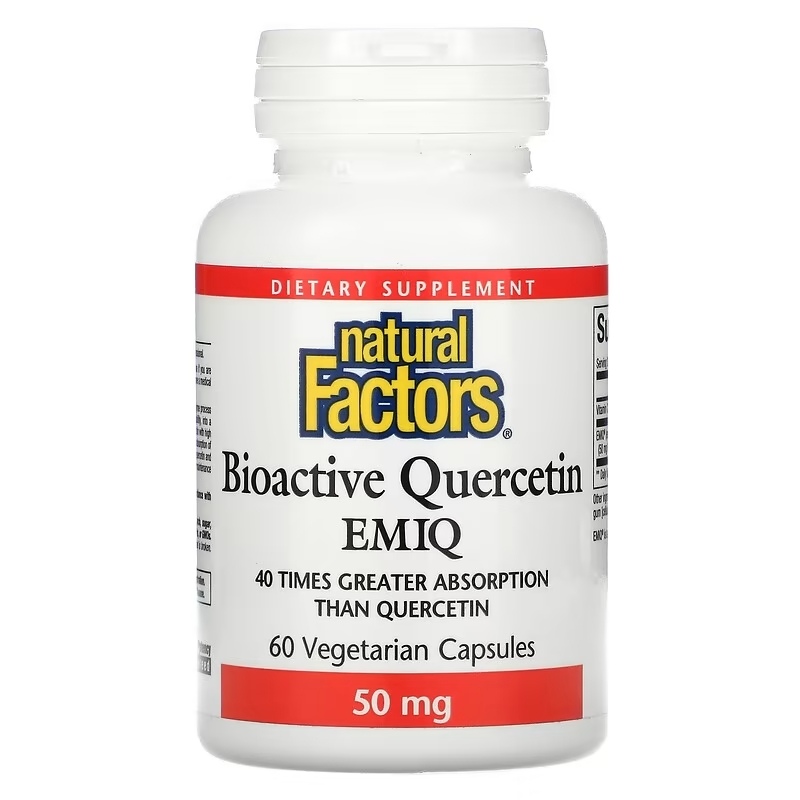 Natural Factors – Bioaktiv Quercetin EMIQ 50 mg, 60 kapsulių - Billede 4
