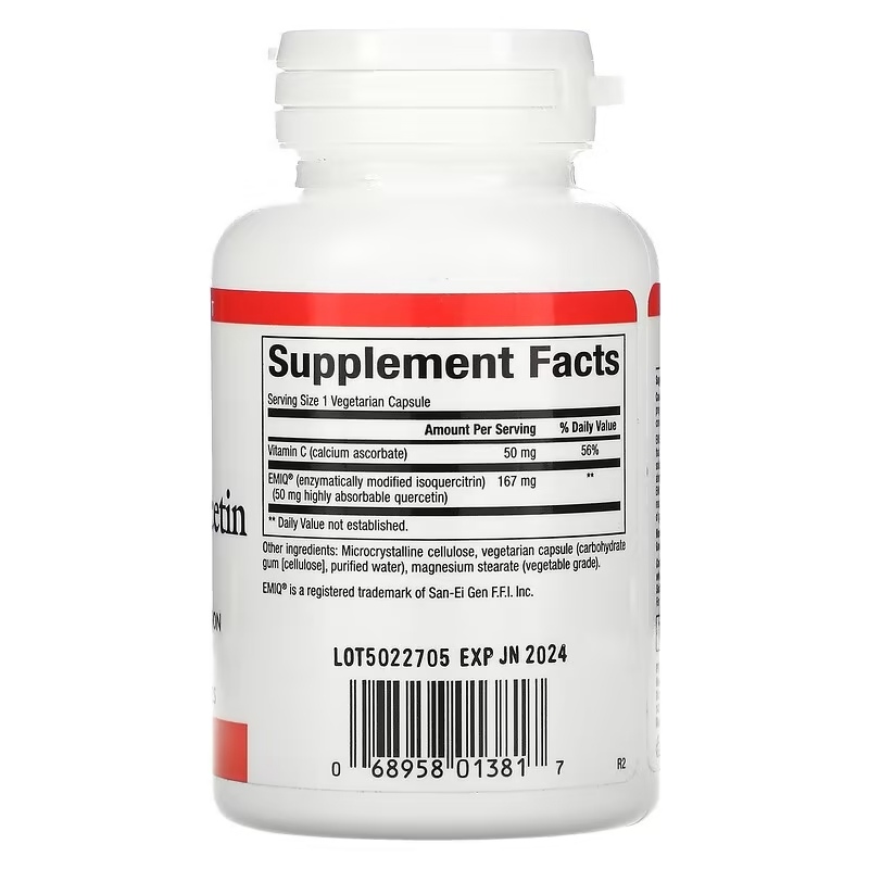 Natural Factors – Bioaktiv Quercetin EMIQ 50 mg, 60 kapsulių - Billede 5