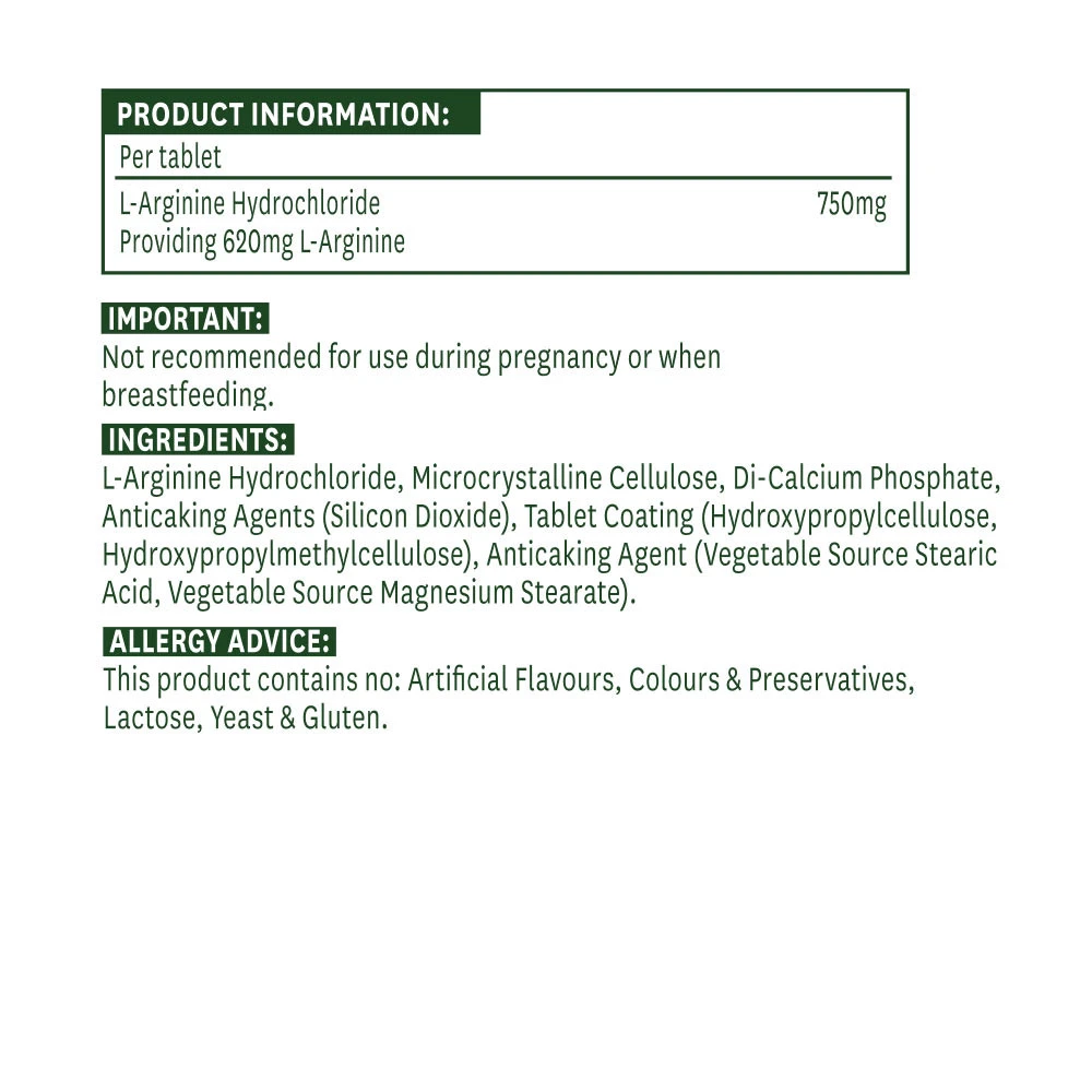 Natures Aid – L-arginino HCl 90 tablečių - Image 2