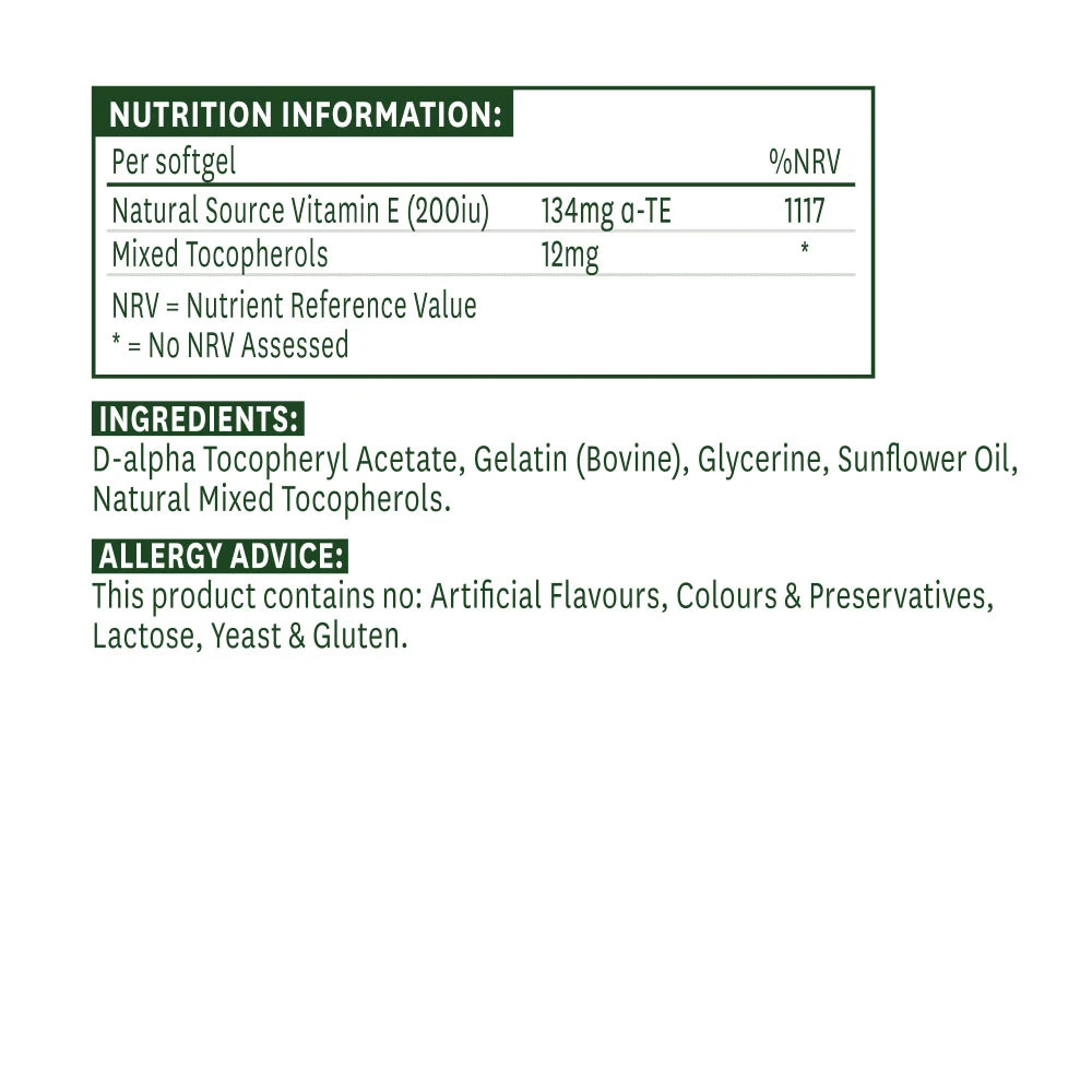 Natures Aid – Vitamin E 200 IU, 60 softgels - Image 4