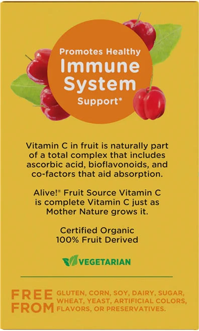 Nature's Way – Alive!® Fruit source vitamin C gėrimo mišinys – 120 g - Image 5