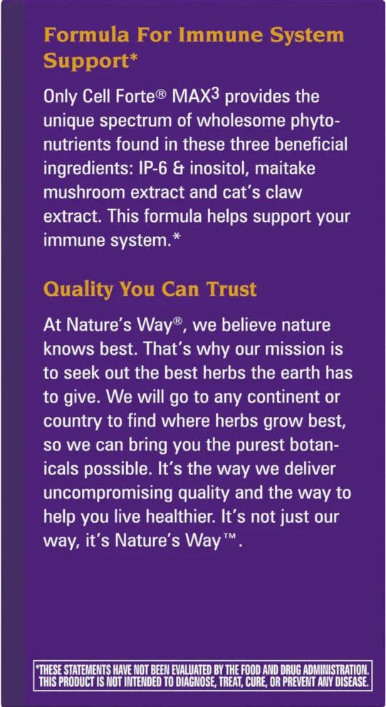 Natures Way – Cell Forté MAX3 – 120 kapsulių - Image 3