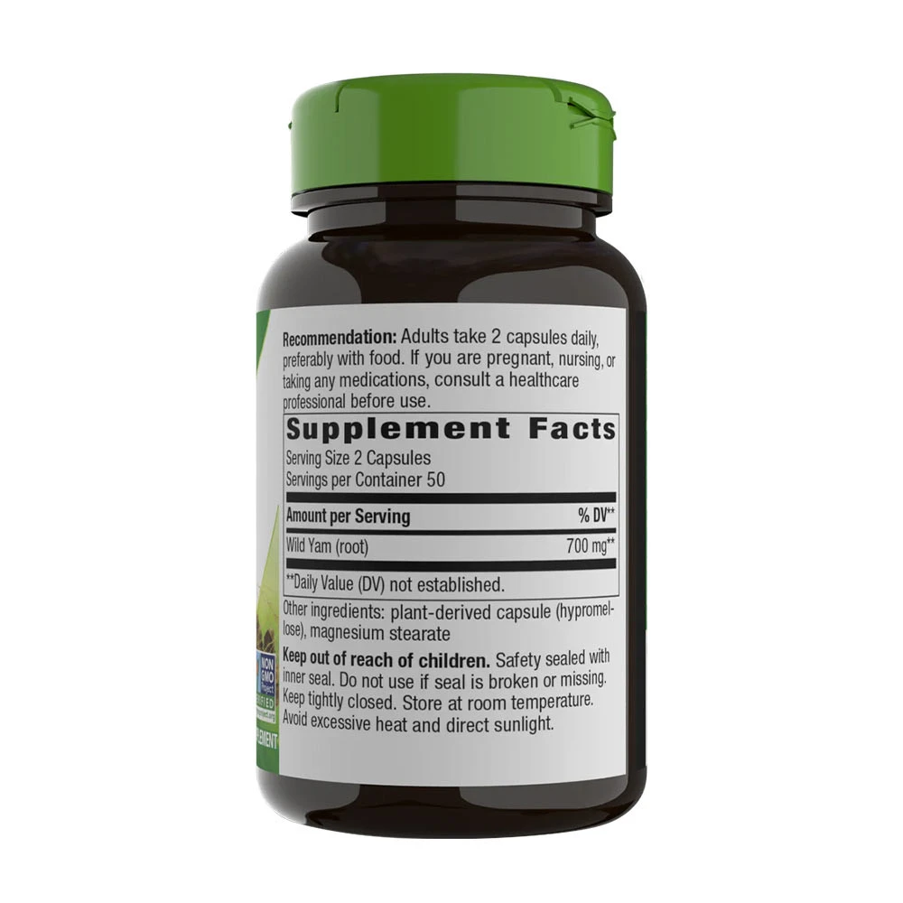 Natures Way – Wild Yam Root – 100 kapsulių - Billede 8