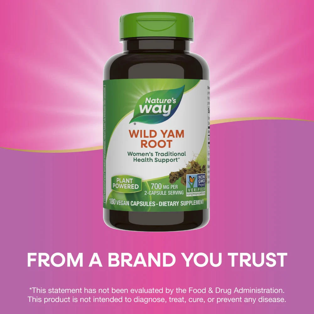 Natures Way – Wild Yam Root – 180 kapsulių - Image 7