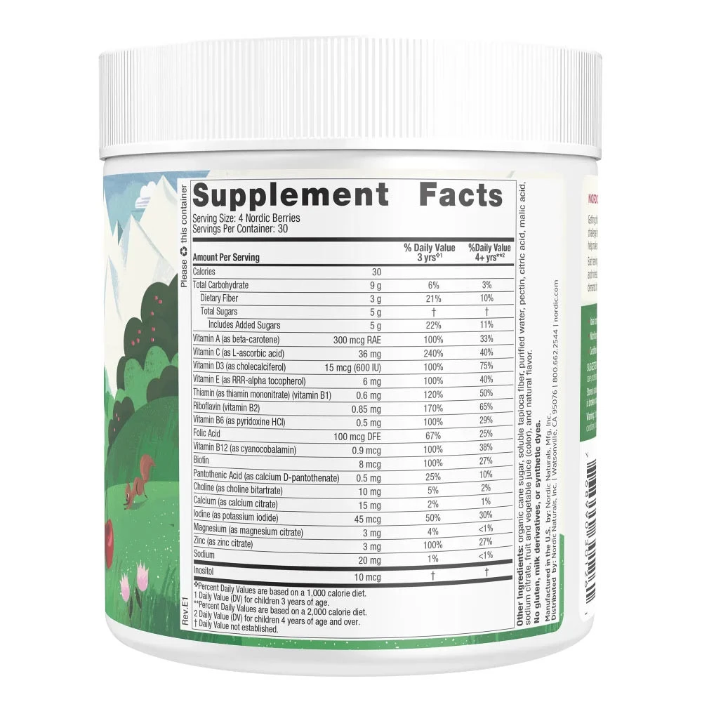 Nordiske Bær – Multivitaminas, Vyšnių uogos – 120 gummibjørne - Billede 4