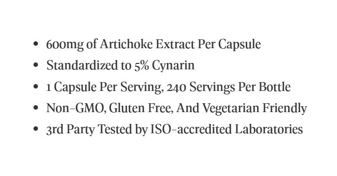 Nutricost – artiskok ekstraktas – 240 kapsulių - Image 5