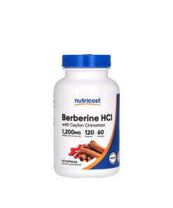 Nutricost Berberine HCl With Ceylon Cinnamon (120 Capsules)