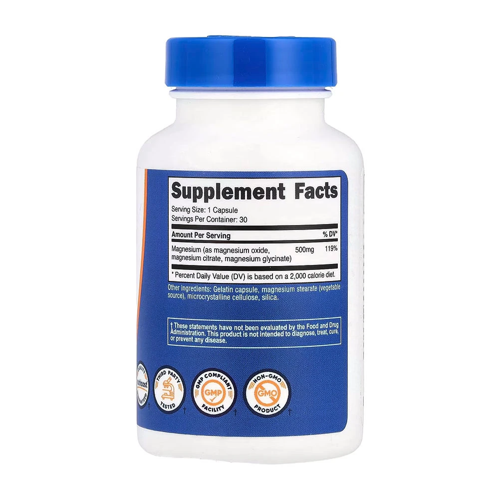 Nutricost – Magnio kompleksas 500 mg, 30 kapsulių - Image 2