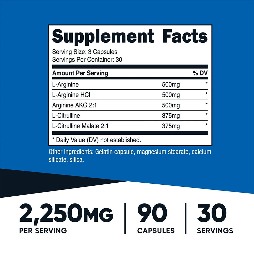 Nutricost – Nitric Oxide Booster 750 mg, 90 kapsulių - Image 4