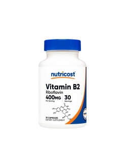 Nutricost Vitamin B2 Riboflavin 400 mg (30 Capsules)