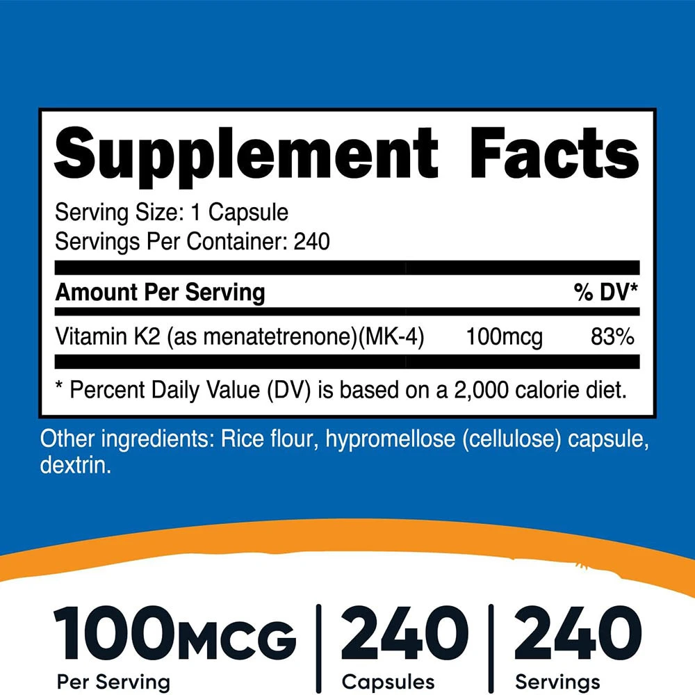 Nutricost – Vitamin K2 MK4 240 kapsulių - Image 5