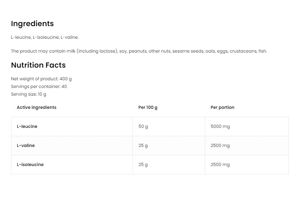 Ostrovit – BCAA 2-1-1 natūralių – 400 g - Image 7