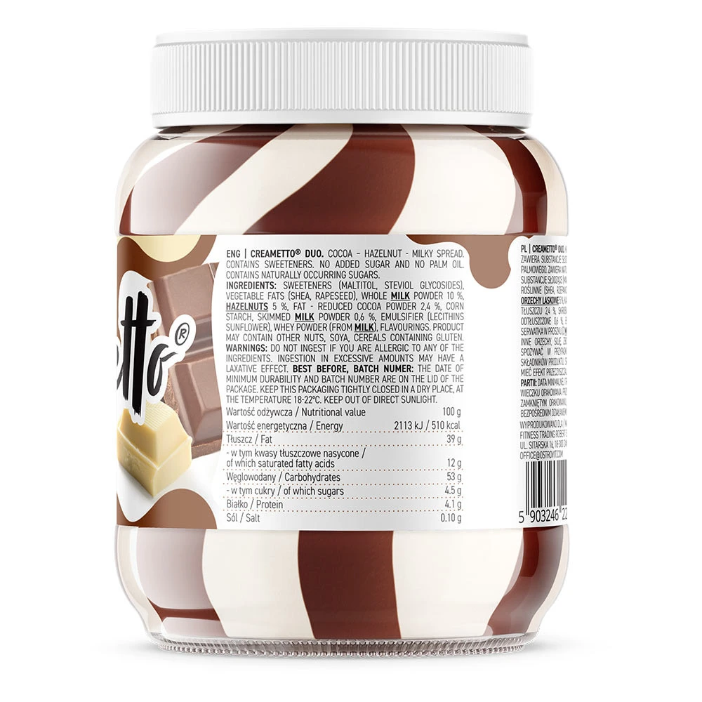 OstroVit – Creametto DUO Mėg ir lazdyno riešutas – 350 g - Billede 4