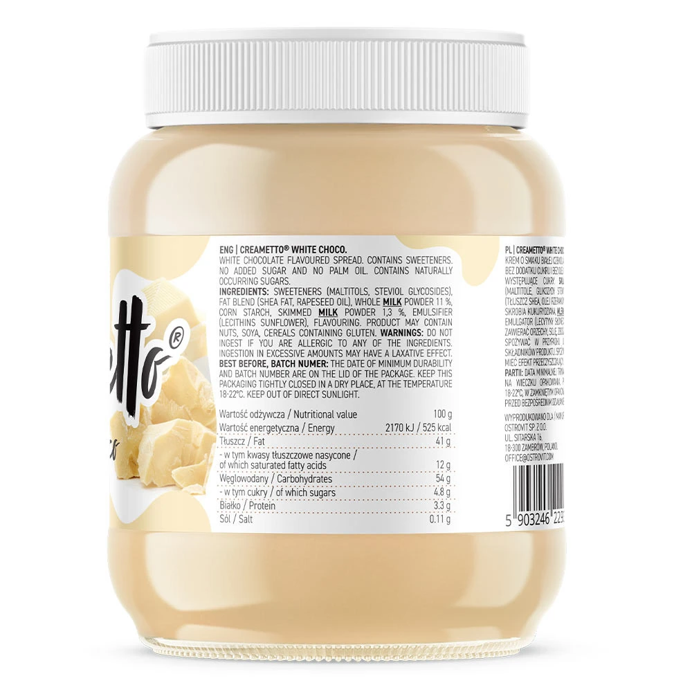 Ostrovit – Creametto balta šokolado kremas – 350 g - Billede 5