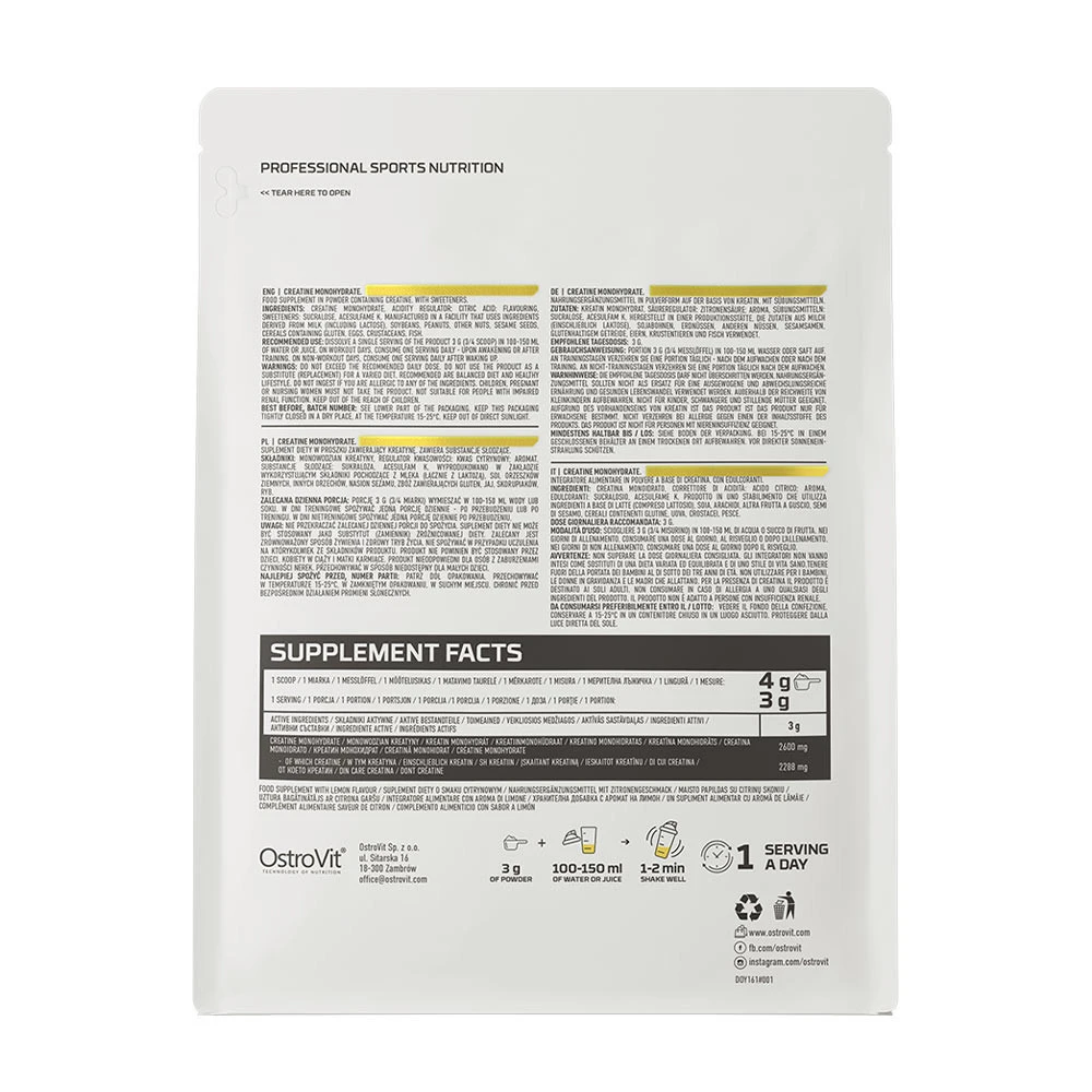 Ostrovit – Kreatino monohidratas citrina – 300 g - Image 7