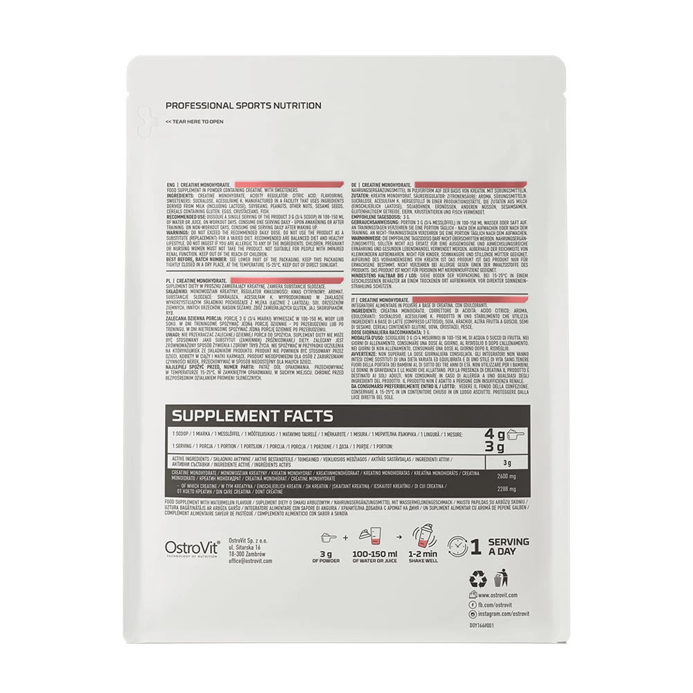 Ostrovit – kreatino monohidratas vandensmelionas 300 g - Image 4