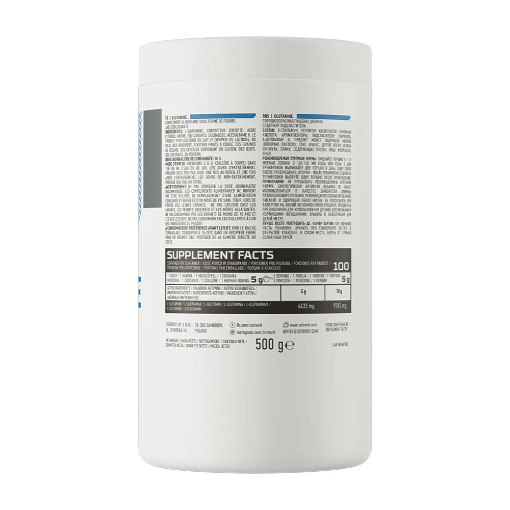 Ostrovit – Glutaminas milteliai – 500 g, oranžinis - Image 4