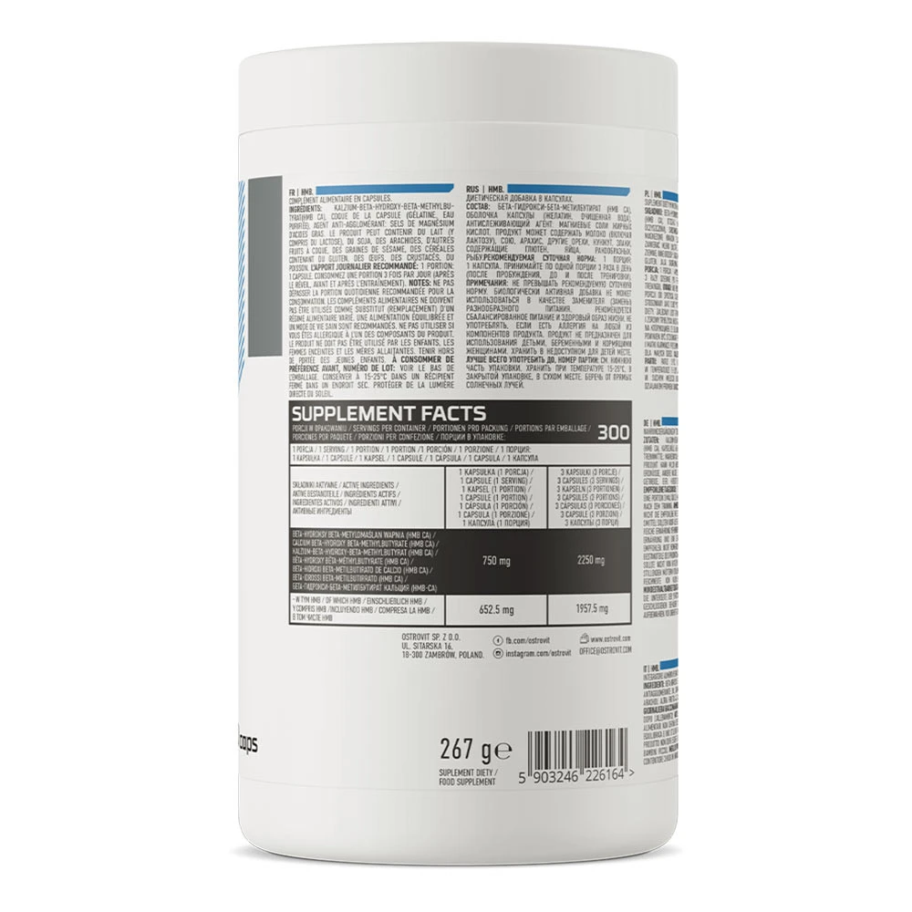 Ostrovit – HMB 2250 mg, 300 kapsulių - Image 9