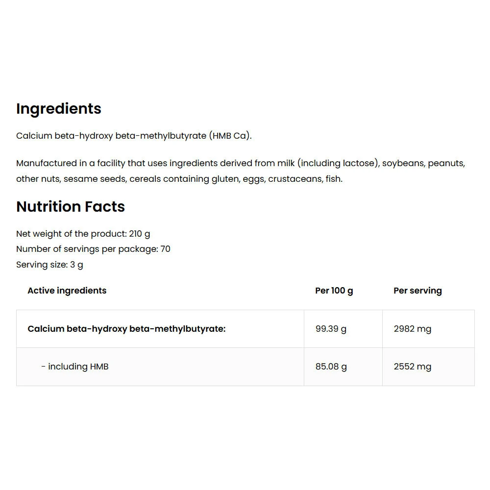 Ostrovit – HMB Supreme Pure – 210 g - Image 2