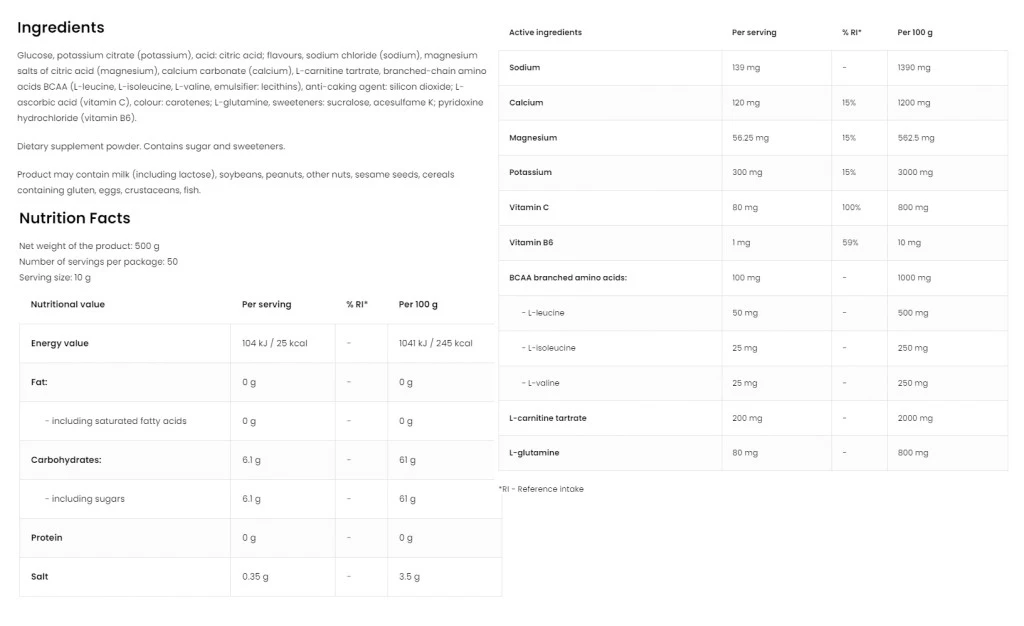 OstroVit – Isotoninis milteliai Citronmynė – 500 g - Image 5