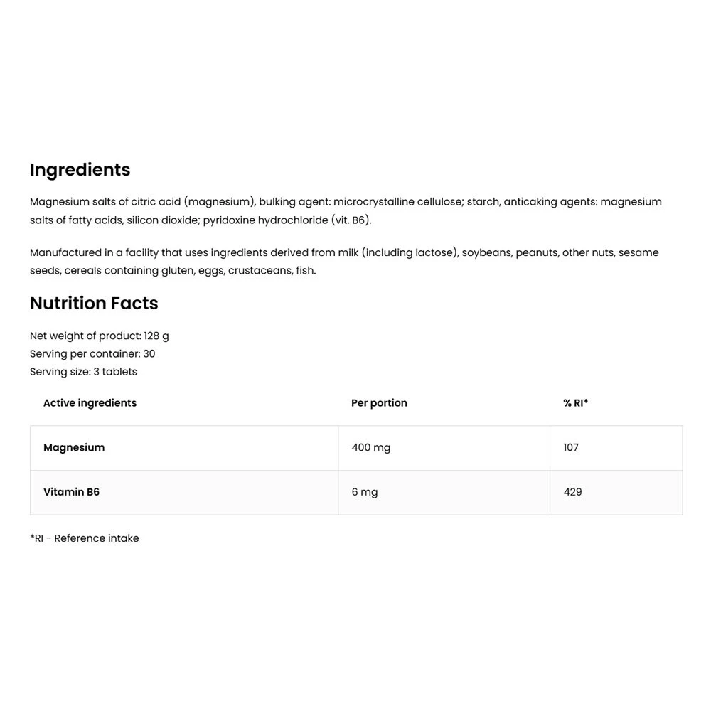 OstroVit – Magnisiumcitrat 400 mg + B6 – 90 tablečių - Image 5