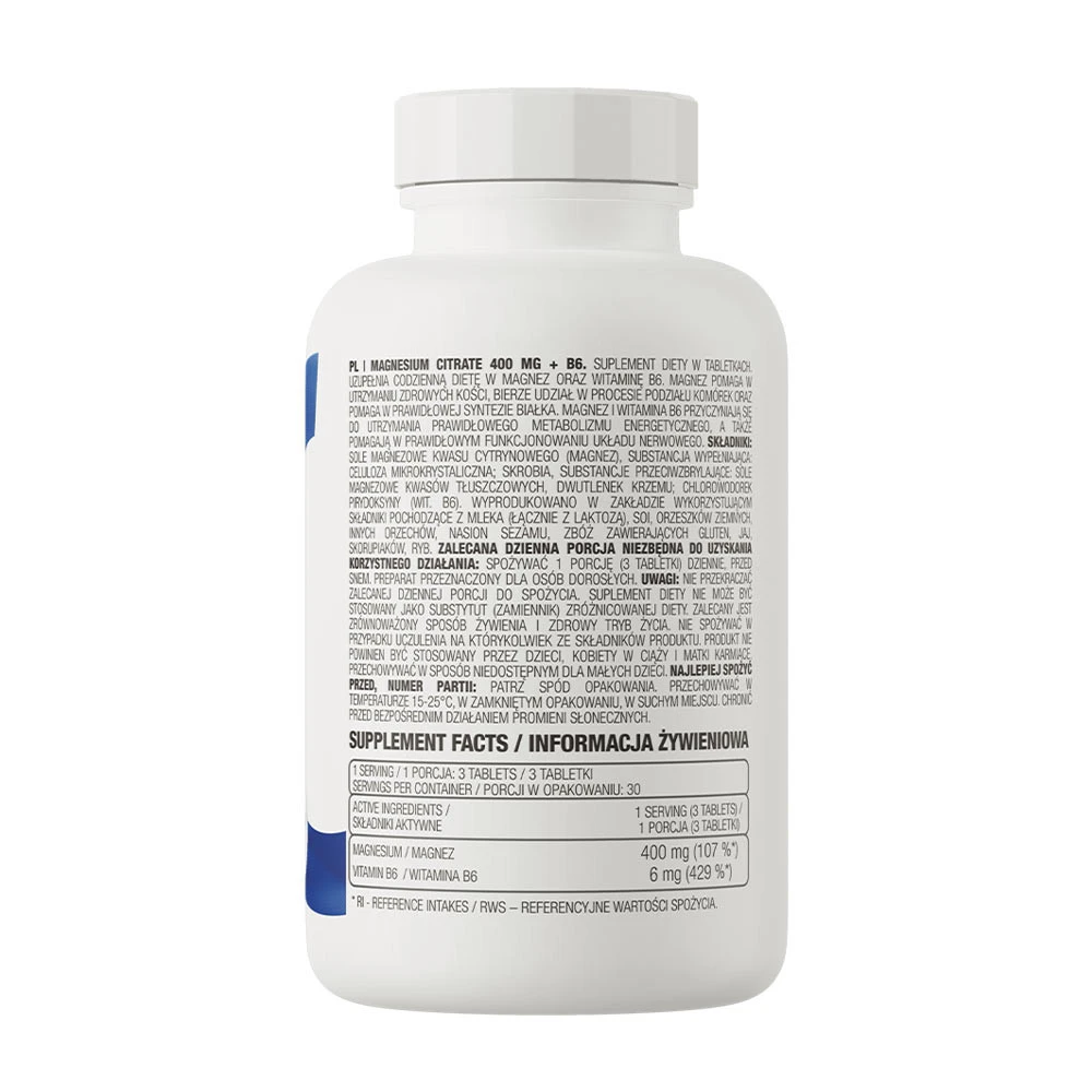 OstroVit – Magnisiumcitrat 400 mg + B6 – 90 tablečių - Image 7