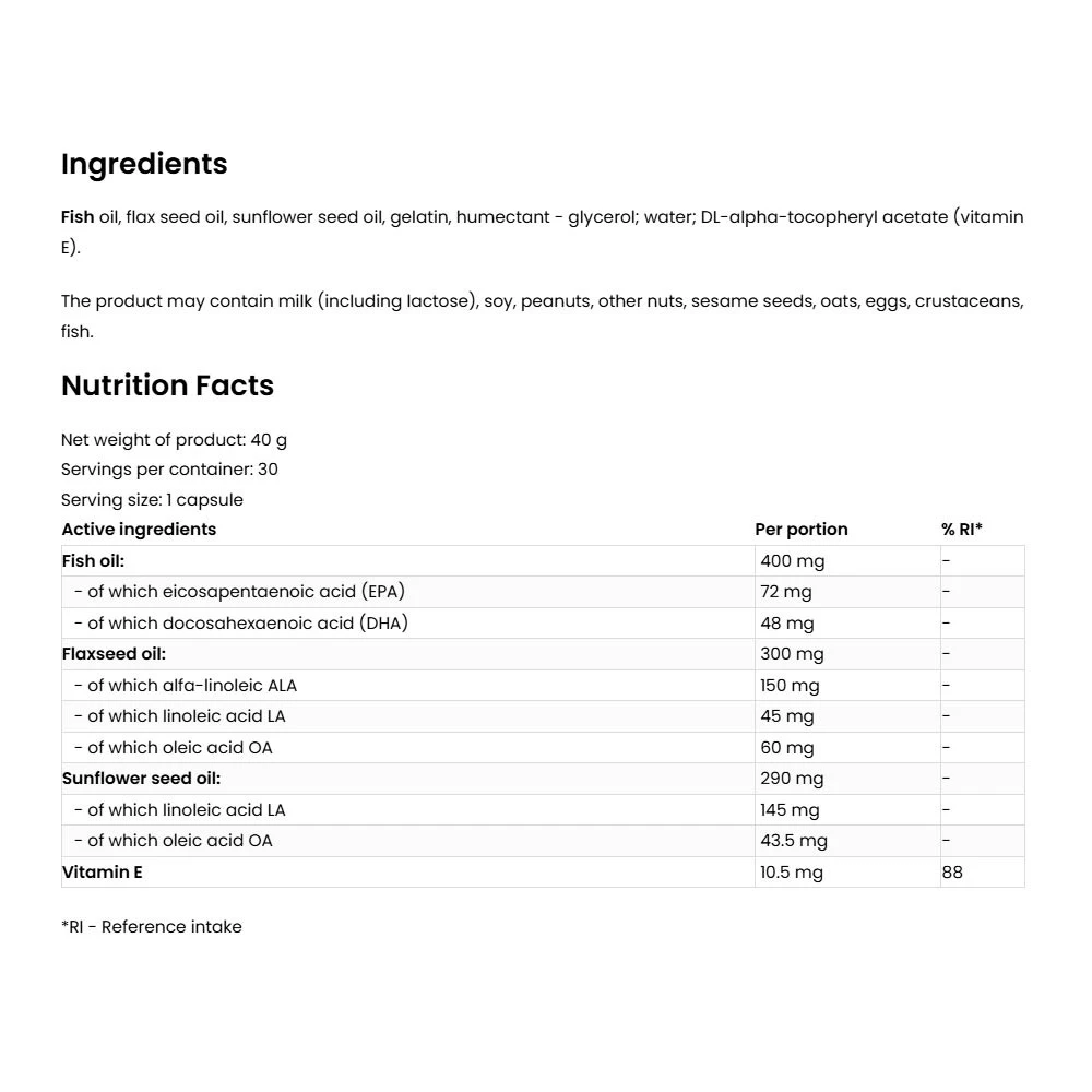 Ostrovit – Omega 3-6-9 – 30 kapsulių - Image 2