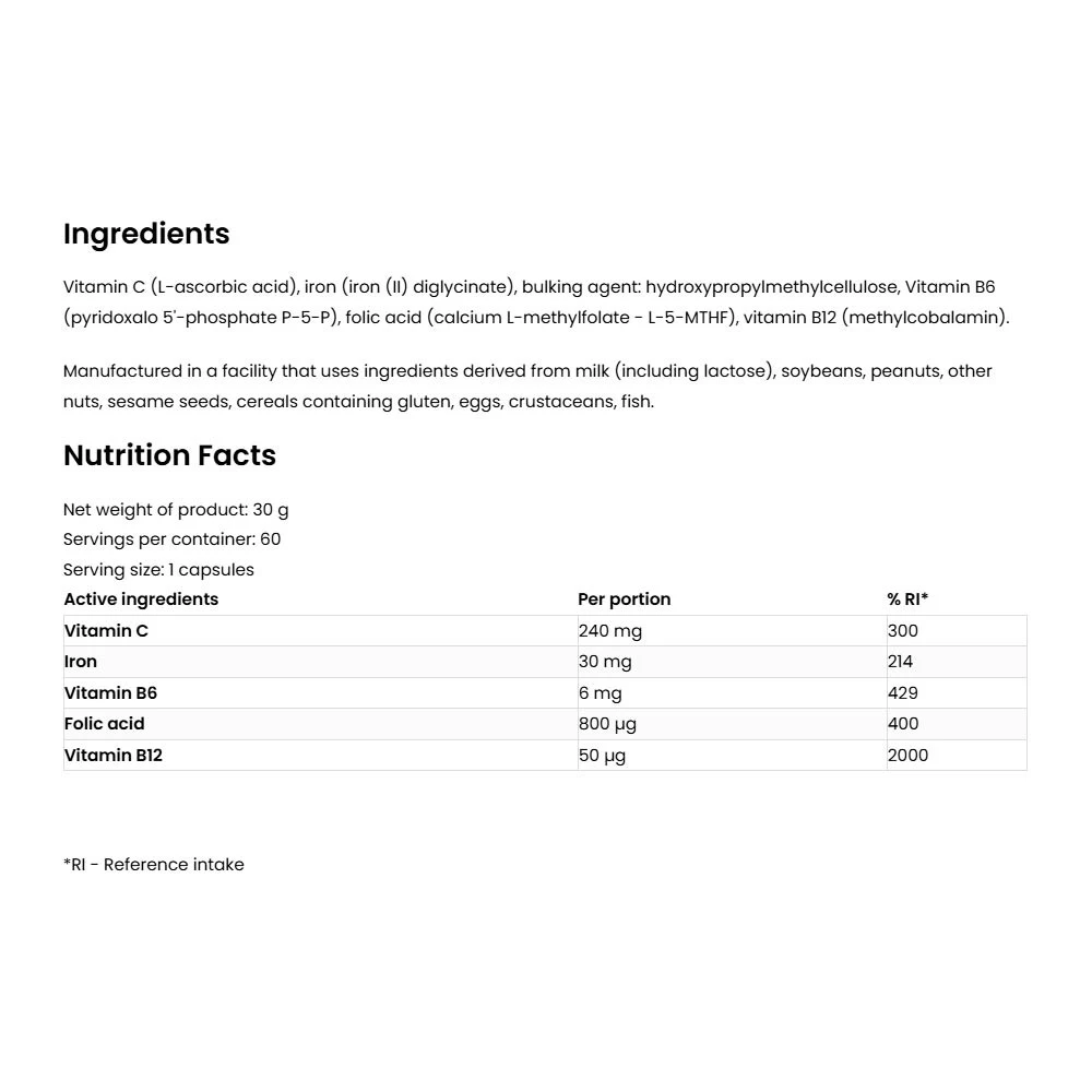 Ostrovit – Pharma Ferr Aid 60 kapsulių - Billede 5