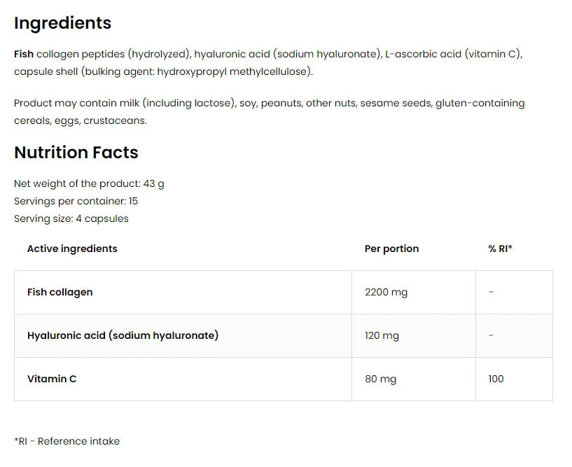 OstroVit – Pharma Marine kolagenas 60 kapsulių - Billede 4