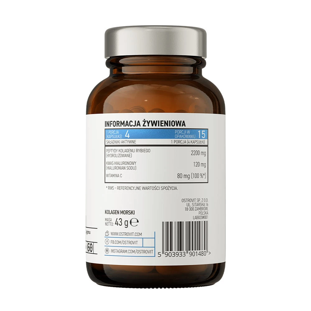 OstroVit – Pharma Marine kolagenas 60 kapsulių - Billede 9