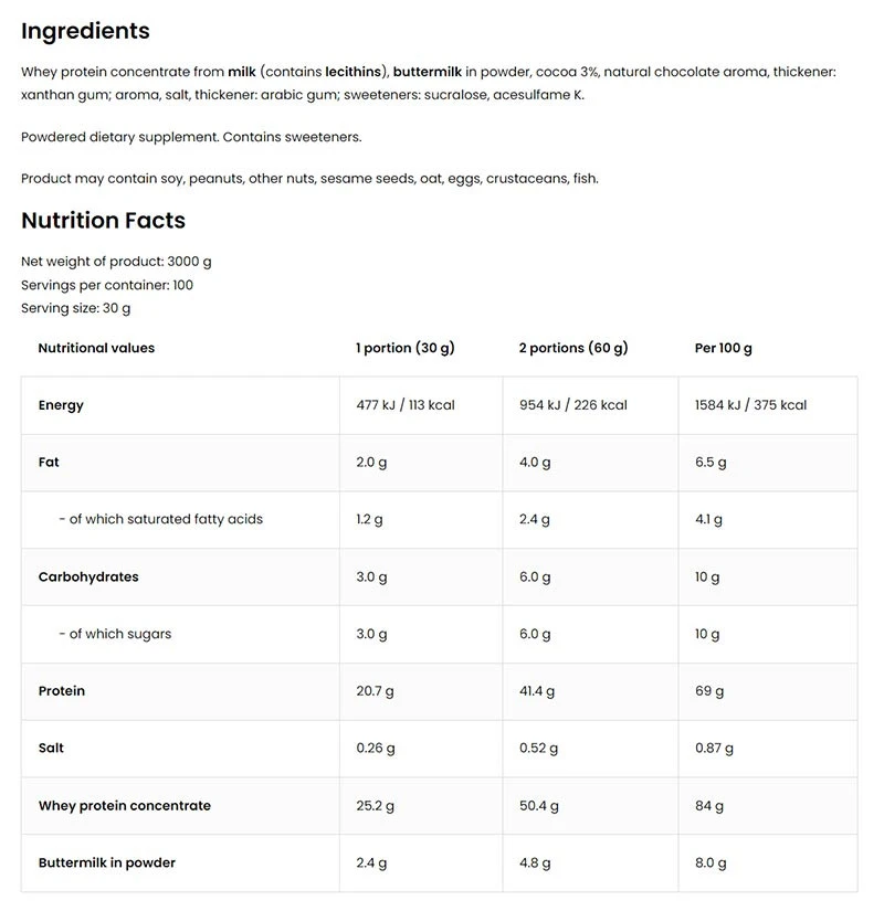 Ostrovit – WHEYlicious šokoladas bananų – 3 kg - Billede 5