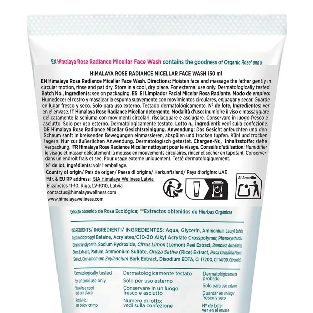 Økologisk Rose Radiance Micellar veido prausiklis – 150 ml - Image 5