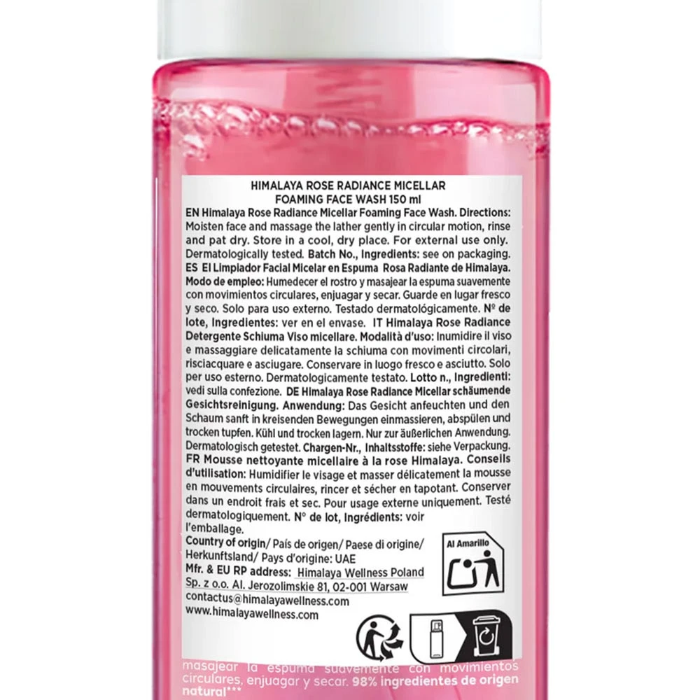 Økologisk Rose Radiance Micellar skystis – 150 ml - Billede 5