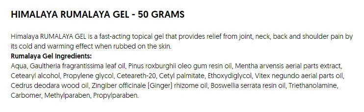 Rumalaya Gel – 50 g - Billede 3