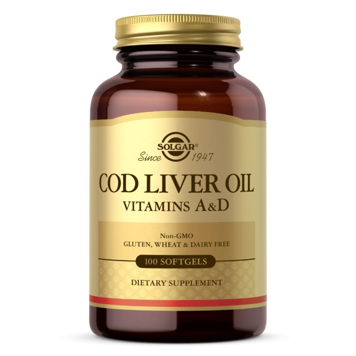 SOLGAR Cod Liver Oil - Vitamins A&D (100 caps)