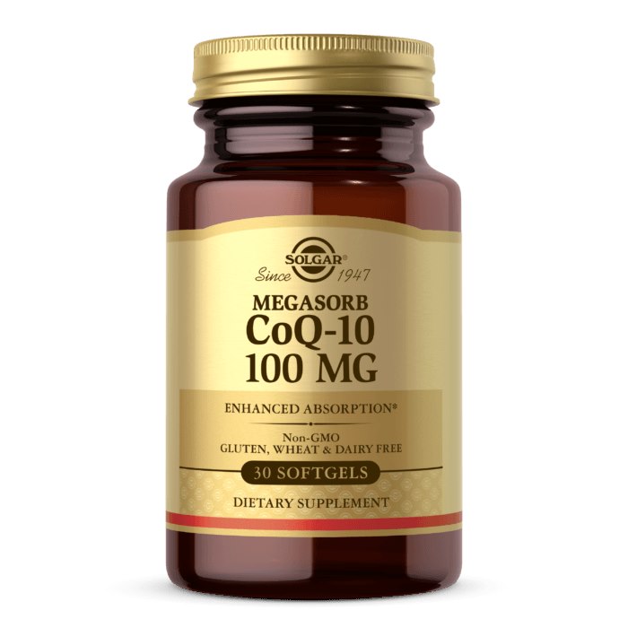 SOLGAR Megasorb CoQ-10 - Coenzyme Q10 - Kaneka 100 mg (30 caps)