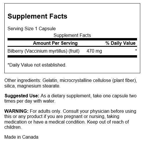 Swanson – mėlynių ekstraktas 470mg 100 kapsulių - Billede 2