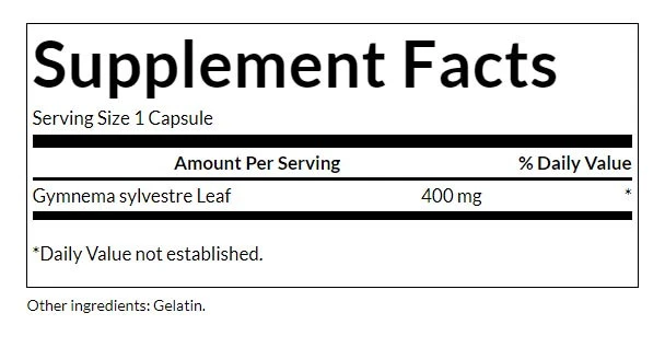 Gymnema Sylvestre – lapai, 400 mg – 100 kapsulių - Billede 3